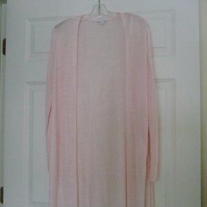 J JILL LONG OPEN FRONT LINEN CARDI
